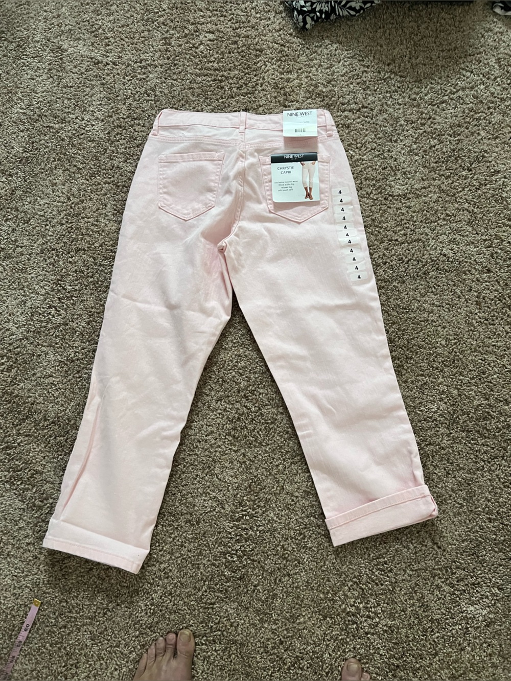 Nine West Pastel Pink Cropped Capri Jeans